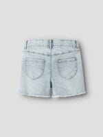 MOM DENIM SHORTS- LIGHT BLUE BLEACHED - Image 3