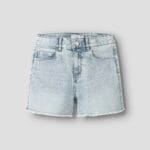 MOM DENIM SHORTS- LIGHT BLUE BLEACHED
