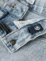 MOM DENIM SHORTS- LIGHT BLUE BLEACHED - Image 5