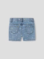 SLIM DENIM SHORT MEDIUM BLUE -HEARTS - Image 3