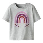 BELINA TOP LIGHT GREY RAINBOW